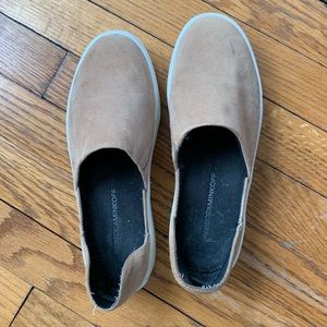 Rebecca minkoff tan slip ons